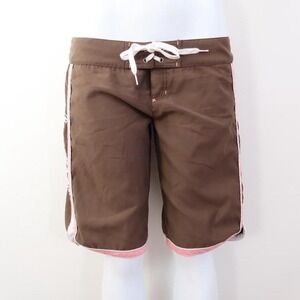 y2k fox racing brown pink board shorts moto mcbling surfer size 9